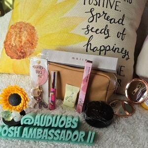 Makeup Bundle STUFFED Cosmetic Bag NWT  (You Get 7 Items Total)